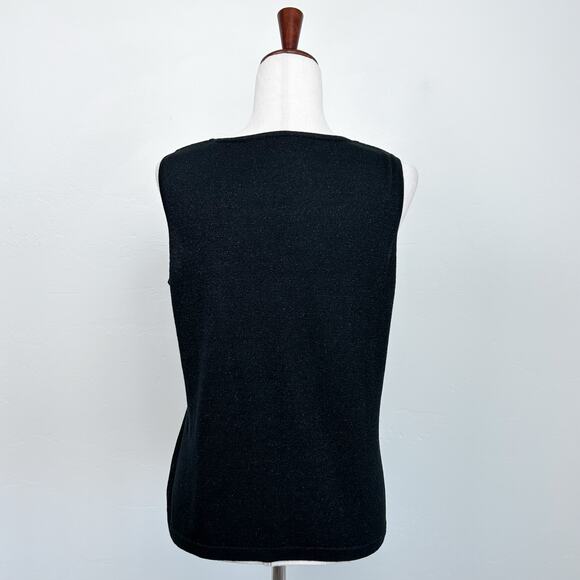 Liz Claiborne 90s Vintage Metallic Silk Sleeveless Knit Top - Picture 4 of 5